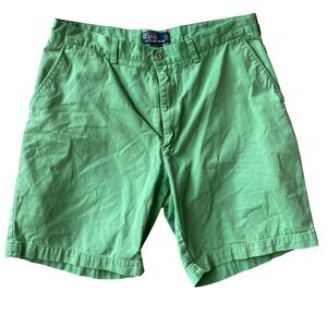 Vintage Polo Ralph Lauren Chino Mens 100% Cotton Shorts Lime Green Size 36 Read!